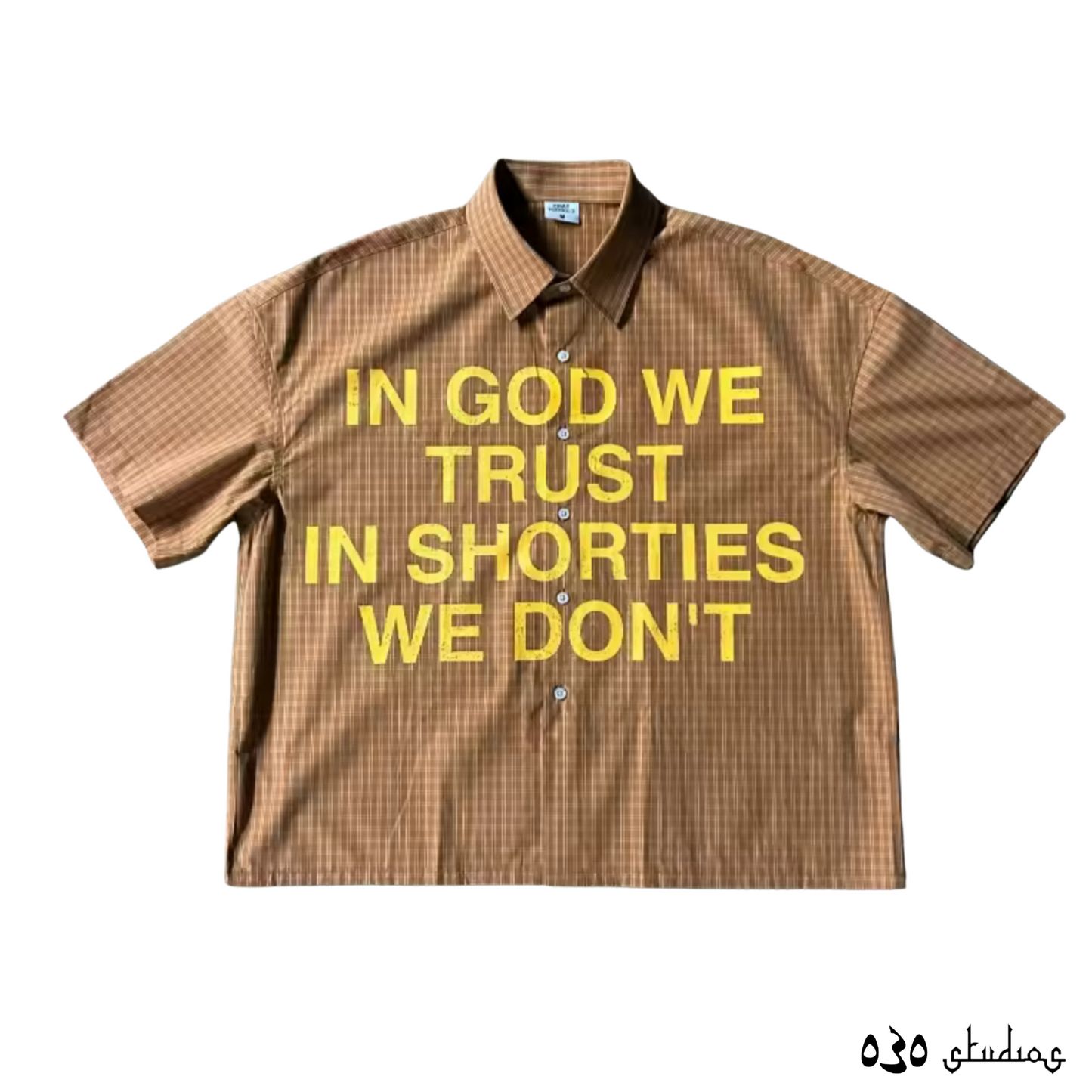 In God We Trust short-sleeve button-up shirt