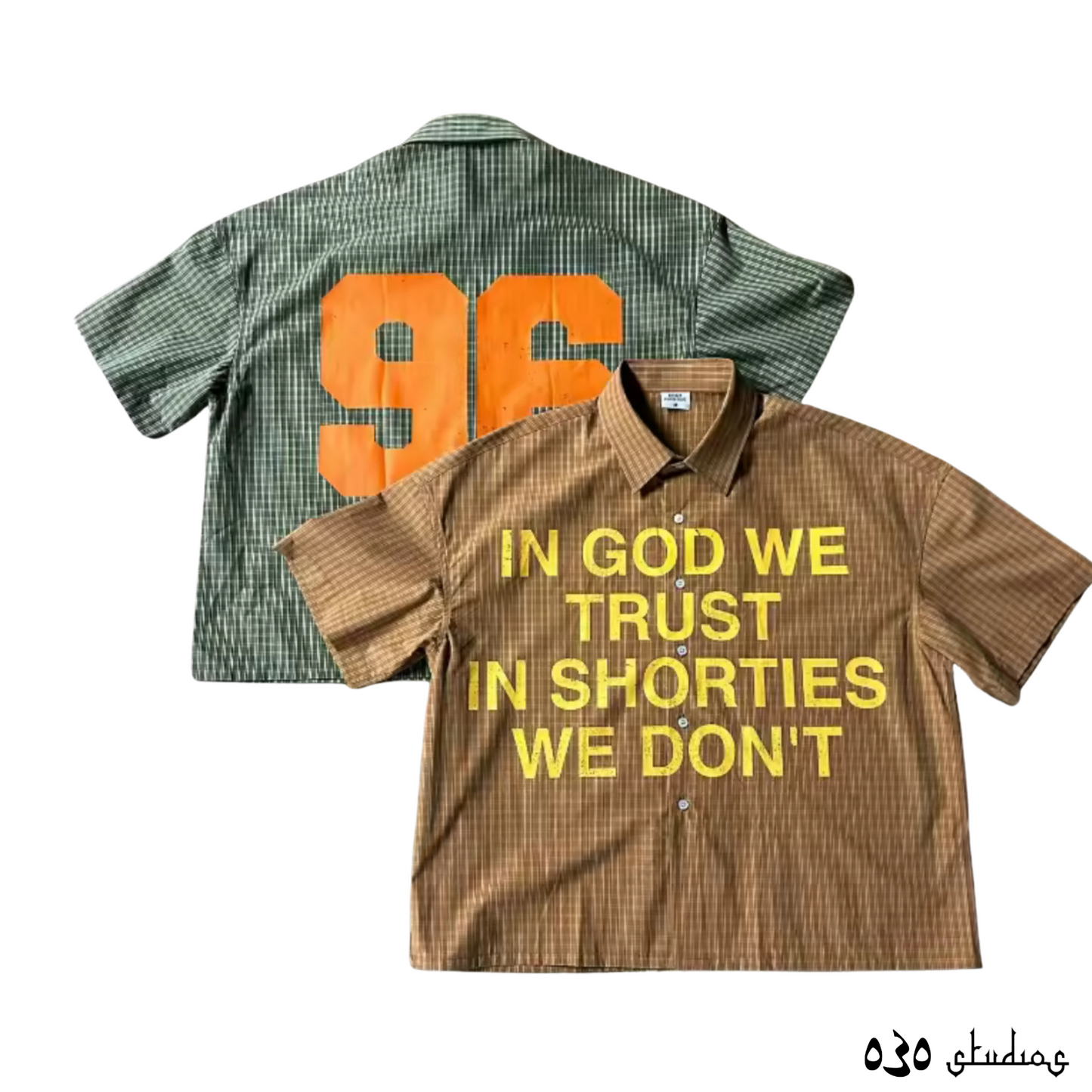 In God We Trust short-sleeve button-up shirt
