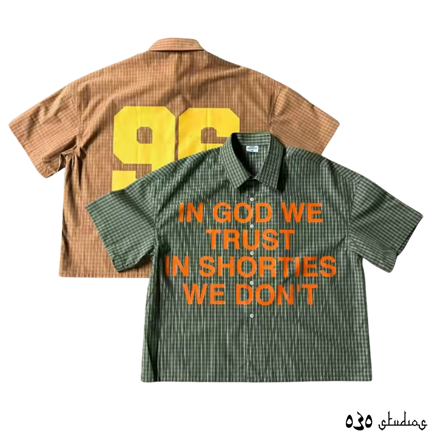 In God We Trust short-sleeve button-up shirt