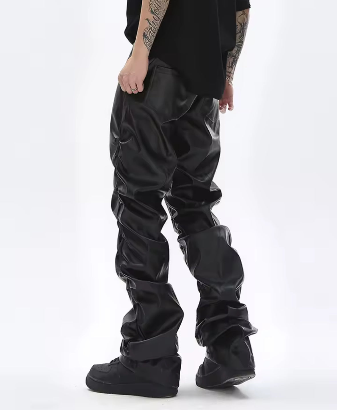 Stacked Leather Pants