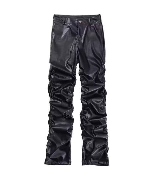 Stacked Leather Pants