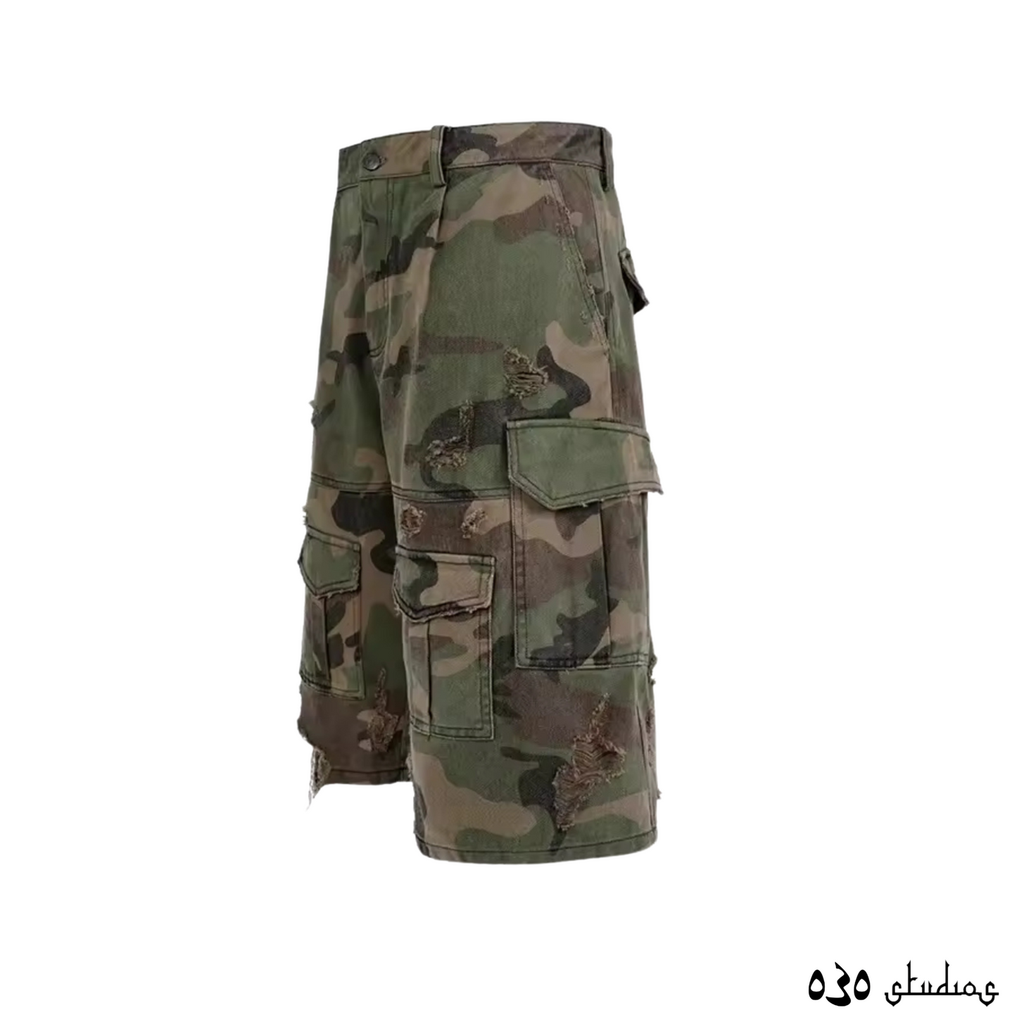 Camo Baggy Ripped Jeans